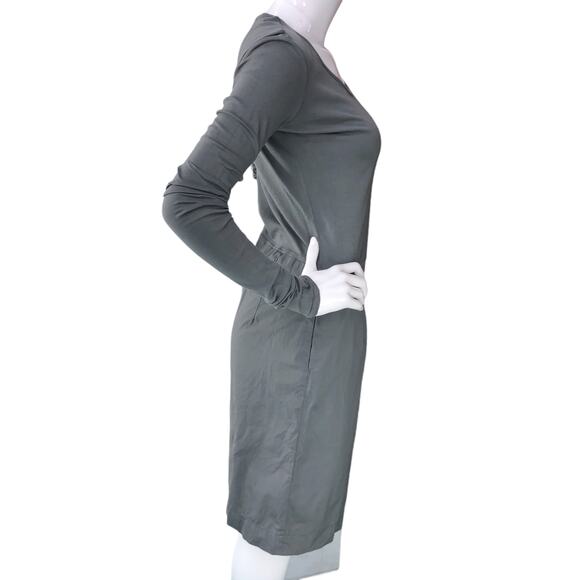 Kristensen DU NORD Womens Size 2 Dress Drop Waist Long Sleeve Cotton Grey - Picture 11 of 16